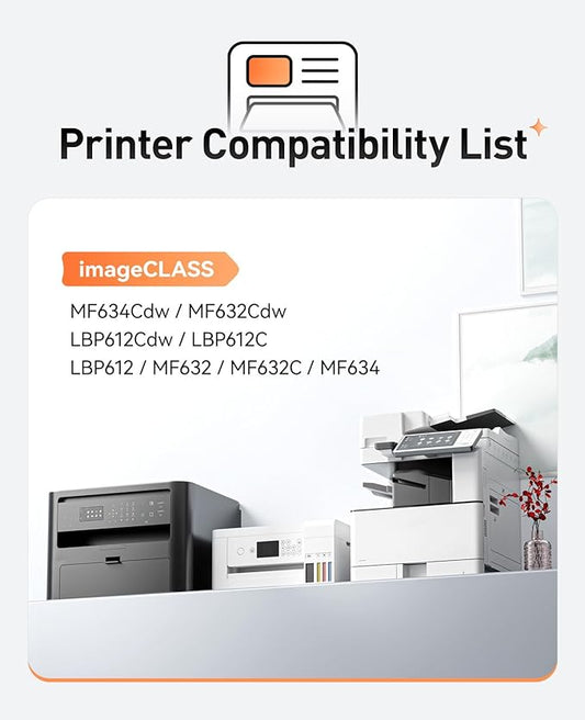 045H Toner Cartridge 4-Pack High Yield with Chip Replacement for Canon 045H CRG-045H Toner Cartridges Compatible with Canon imageCLASS MF634Cdw MF632Cdw LBP612Cdw LBP612C MF632 MF632C MF634 Printer