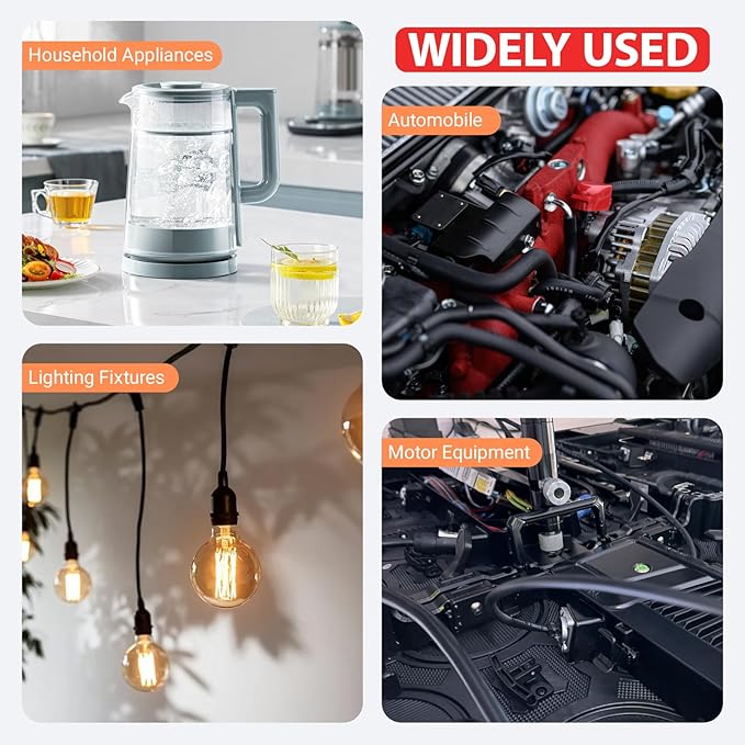 Braided Fiberglass Sleeve, 10ft High Temp Cable Sleeve, Flexible Cable Management Cable Protector for Car Wire Loom Protection (Black, 5/8")