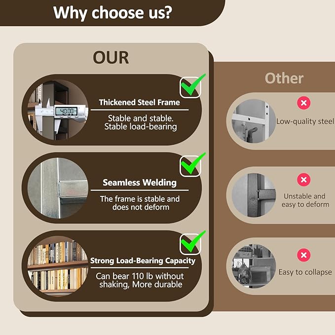 2/3 Tier Desk Hutch with Pegboard, Desk Shelf Organizer with Metal Frame, Space Saving Desktop Bookshelf, Desktop Shelf Organizer Display Rack for Study Table, Home, Of Black+Brown 61×10×37"(3-Tiers)