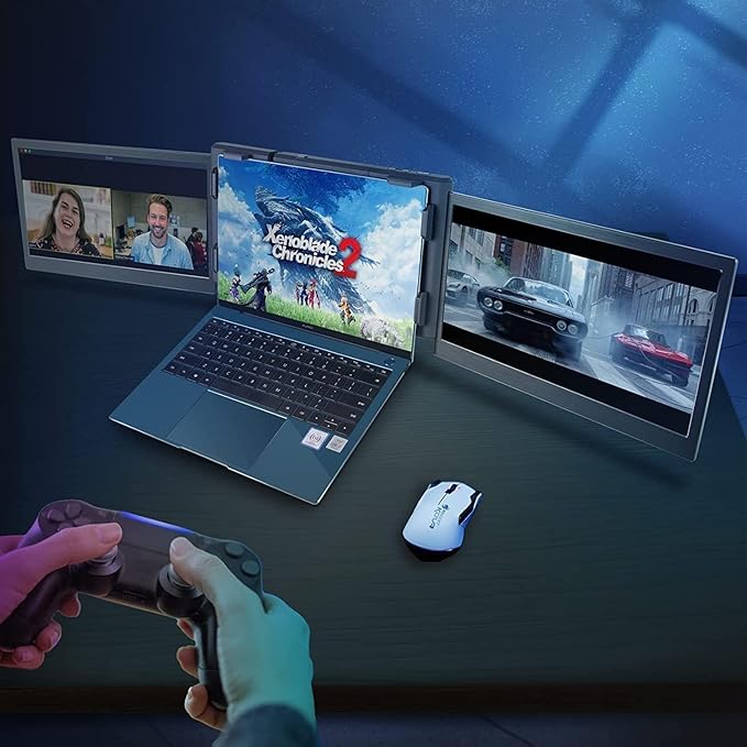 Teamgee 13.3” Laptop Screen Extender, One-Cable Multiple Display Portable Monitor, USB-C Compatible with Windows/Mac/Android, Driver Required, for 13.3–16.5” Laptops