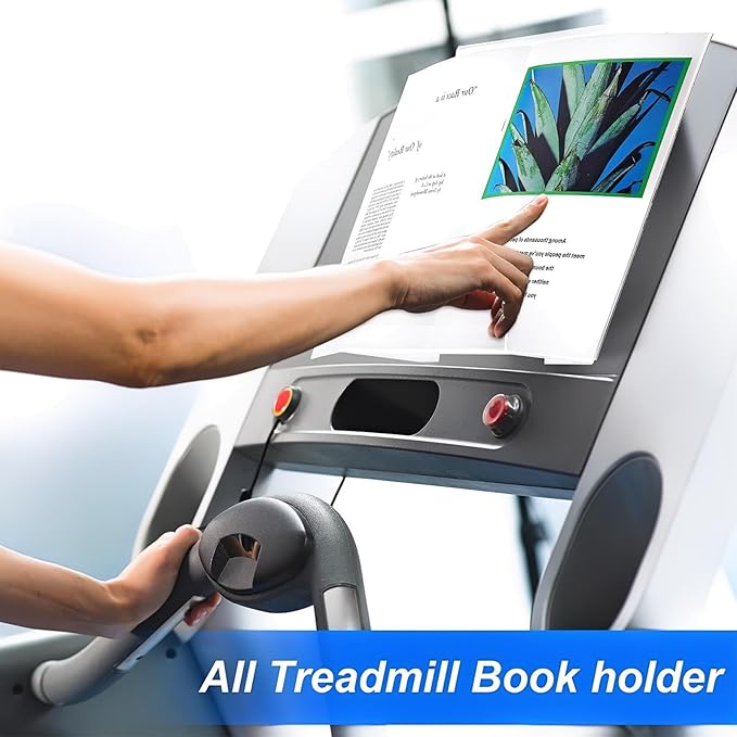 Jetec Treadmill Book Holder, Clear Acrylic Reading Rack for Treadmill Tablet Rack Universal Holder Tablet Magazines Books for Gym Exercising(9 x 11 x 3.5 Inches)