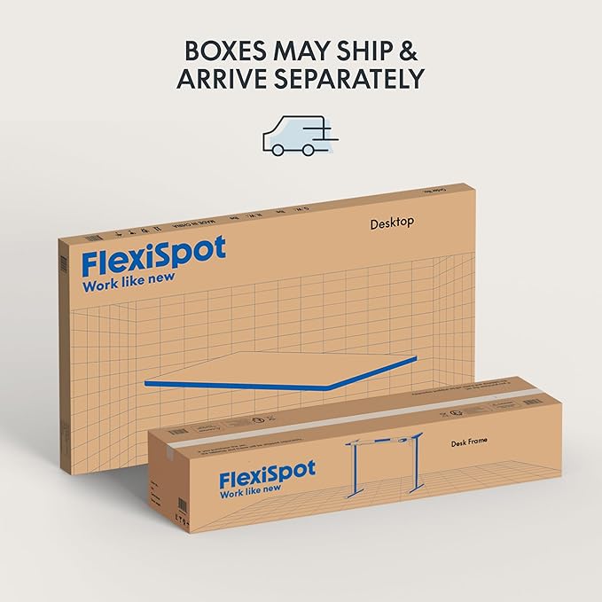 FLEXISPOT EN1 Bamboo Standing Desk, 60 x 30 Inches Whole-Piece Electric Adjustable Height Desk for Home Office (White Frame + Bamboo Top, 2 Packages)