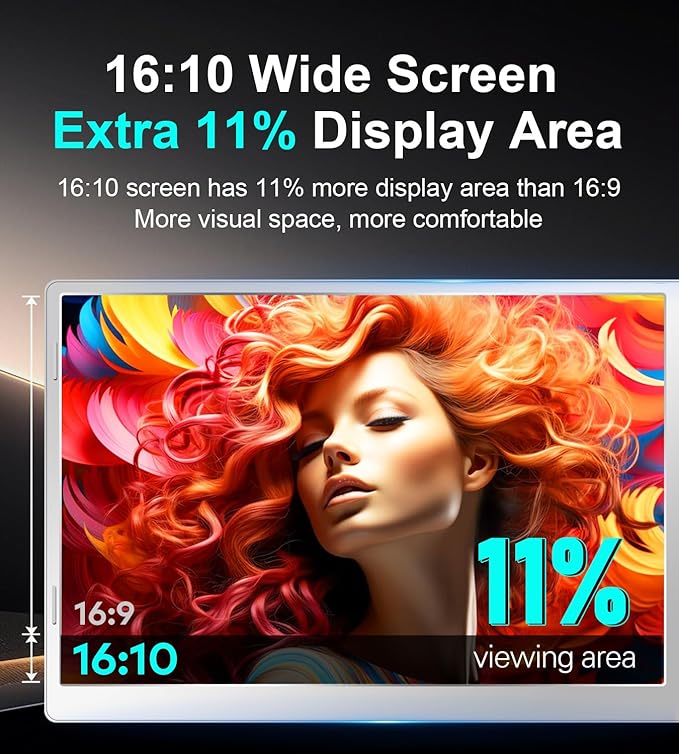 16" Laptop Screen Extender, 1200P FHD Triple Portable Laptop Monitor Extender for 12"-18.5" Laptops, 16:10 Aspect Ratio Rotation Screen, Compatible with MacOS, Wins, Chrome, Surface