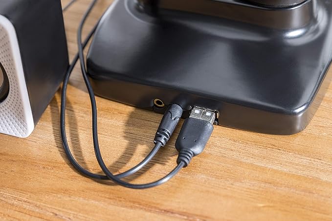 Rocelco Premium Double Monitor Desk Mount with USB 2.0 and Audio Port - Fits Dual 13" - 27" LED LCD Flat Screens - Pneumatic Full Motion Assist Adjustable Arm - Grommet and C Clamp - Black (R MA2)