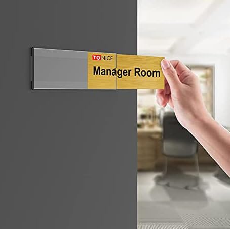 TONICE 6 Pack Acrylic Desk 2x8 Nameplate Holders, Acrylic Nameplate Holders, Wall Mount Transparent Nameplate Holders, Office Name Holders