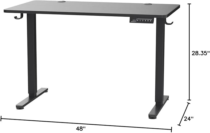 ErGear Height Adjustable Electric Standing Desk, 47.2 x 23.6 Inches Sit Stand up Desk, Memory Computer Home Office Desk (Black)
