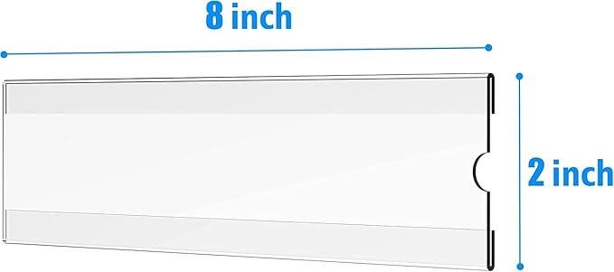 TONICE 6 Pack Acrylic Desk 2x8 Nameplate Holders, Acrylic Nameplate Holders, Wall Mount Transparent Nameplate Holders, Office Name Holders