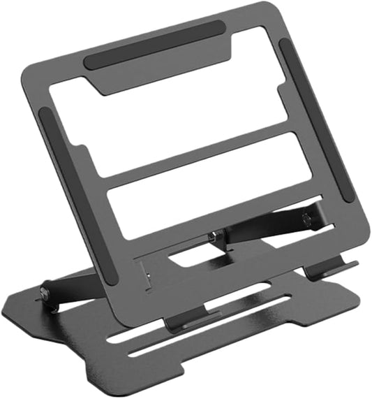 Adjustable Laptop Stand with 360° Rotating Base, Ergonomic Foldable Design, Compatible with MacBook Pro Air and Laptops 10-16 Inches (Silver, Premium Version)