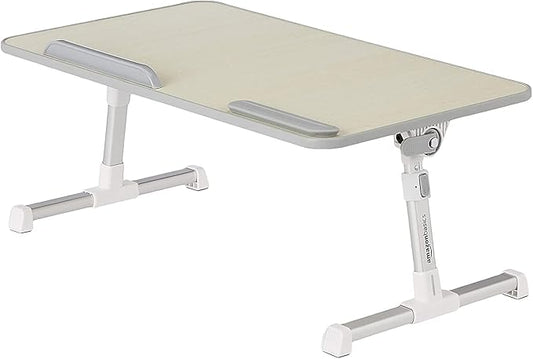 Amazon Basics Adjustable Tray Table Lap Desk Fits up to 17-Inch Laptop, Large, 13"x24", Cream