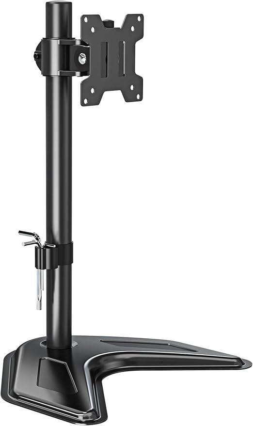 MOUNTUP Single Monitor Stands, Freestanding VESA Monitor Desk Mount fits 13'' to 32'' Computer Screen with Height Adjustable, Swivel, Tilt, Rotation, Holds up to 17.6 lbs, VESA 75x75/100x100 MU0023