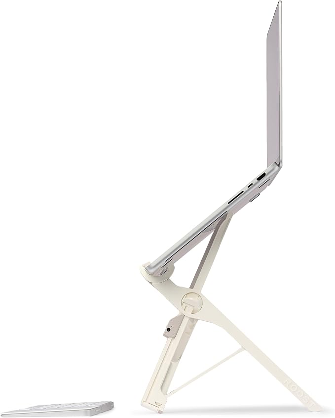 Roost V3 Plus - Ultra Portable and Adjustable Laptop Stand - Quick-Release Height Adjustment, 5 to 14 inch Screen Lift, Patented Rigid Folding Structure and Self-Adjustings Laptop Grips | Dune Color