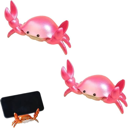 2-pack Desk Crab Pen Holder, Creative Crab Pen Holder, Metal Weightlifting Crabs Penholder Bracket Storage, Desk Pen Stand for Office Desk Display Decorations, Unique Gift Idea (2Pcs Pink)