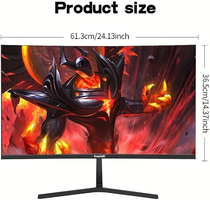 Gawfolk 27 inch Curved Gaming Monitor,144Hz/180Hz PC Monitor Full HD 1080P, Frameless 1800R Computer Display with FreeSync & Eye-Care Technology, Wall Mountable, DP, HDMI Port (Black)