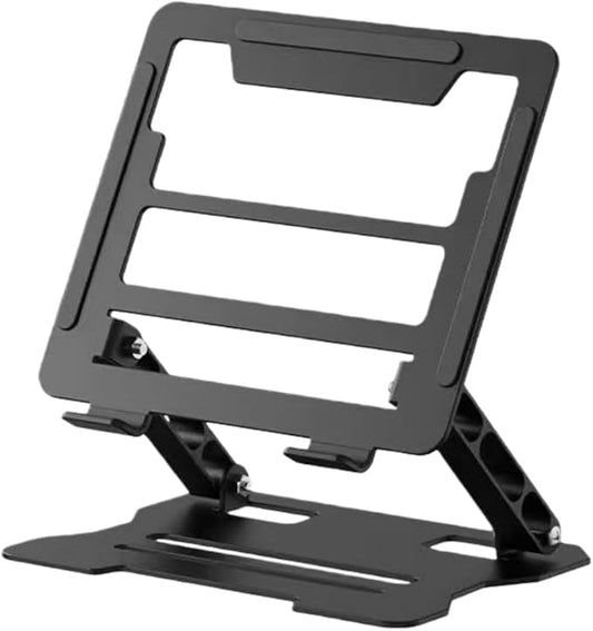 Adjustable Laptop Stand with 360° Rotating Base, Ergonomic Foldable Design, Compatible with MacBook Pro Air and Laptops 10-16 Inches (Silver, Conventional)