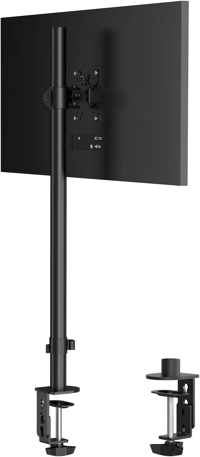 Pholiten Single Tall Monitor Stand Desk Mount，Extra Tall 31 Inch Fully Adjustable Monitor Mount for 13-32 Inch LCD Screen,Holds up to 22lbs