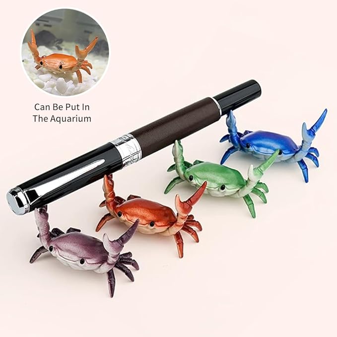 2-Pack Crab Pen Holder for Desk, Weightlifting Crabs Desk Pen Organizer, Cute Pencil Holder Desktop Organizer Storage Accessories, Funny Desk Decor for School, Home, Office Supplies (4PCS-Green)