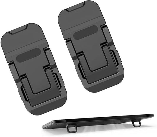 2PCS Laptop Stand, Portable Laptop Cooling Pad, Foldable Metal Keyboard Stand, Mini Keyboard Pillar (Black,Two Gears)