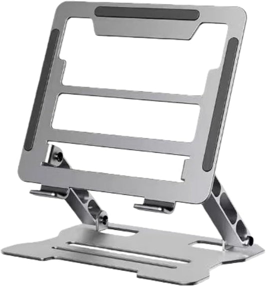 Adjustable Laptop Stand with 360° Rotating Base, Ergonomic Foldable Design, Compatible with MacBook Pro Air and Laptops 10-16 Inches (Black, Upgraded Version)