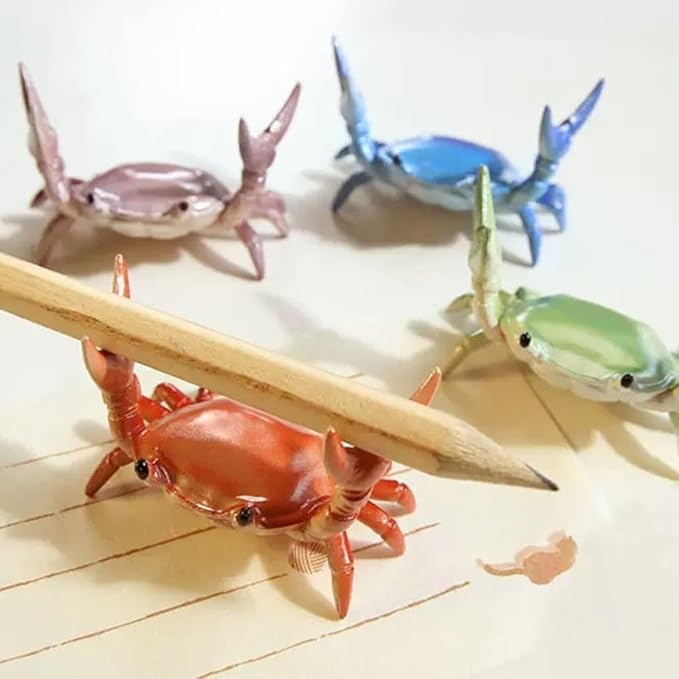 2-Pack Crab Pen Holder for Desk, Weightlifting Crabs Desk Pen Organizer, Cute Pencil Holder Desktop Organizer Storage Accessories, Funny Desk Decor for School, Home, Office Supplies (2PCS-Blue)