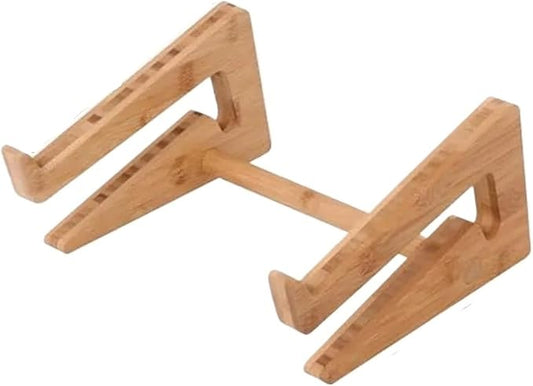 Wooden Bamboo Vertical Laptop Stand for Desk