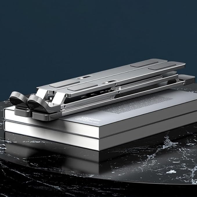 Adjustable Laptop Stand for Desk Portable Notebook Stand Aluminum Computer Holder for Desk Compatible with Lenovo，MacBook Air Pro, Dell XPS, HP，All 10-17.3‘’ Laptops-Silver