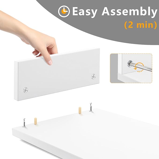 TAVR Furniture Dual Monitor Stand Riser, Computer Monitor Stands for 2 Monitors, Extra Long Multifunctional Desktop Organizer Riser for Computer, Laptop, PC, Printer, TV, Max 43.3" Length, White