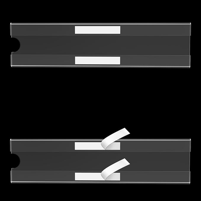 TONICE 6 Pack Acrylic Desk 2x8 Nameplate Holders, Acrylic Nameplate Holders, Wall Mount Transparent Nameplate Holders, Office Name Holders