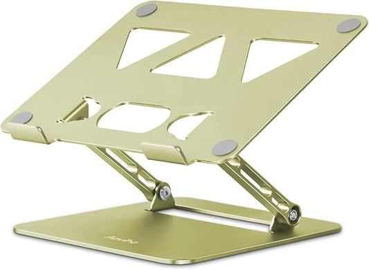 Laptop Stand for Desk,Adjustable Laptop Stand Holder and Riser,Foldable Aluminum Notebook Computer Stands for MacBook Air Pro HP Lenovo Dell Samsung Chromebook, 10-15.6 inch,Yellow Green