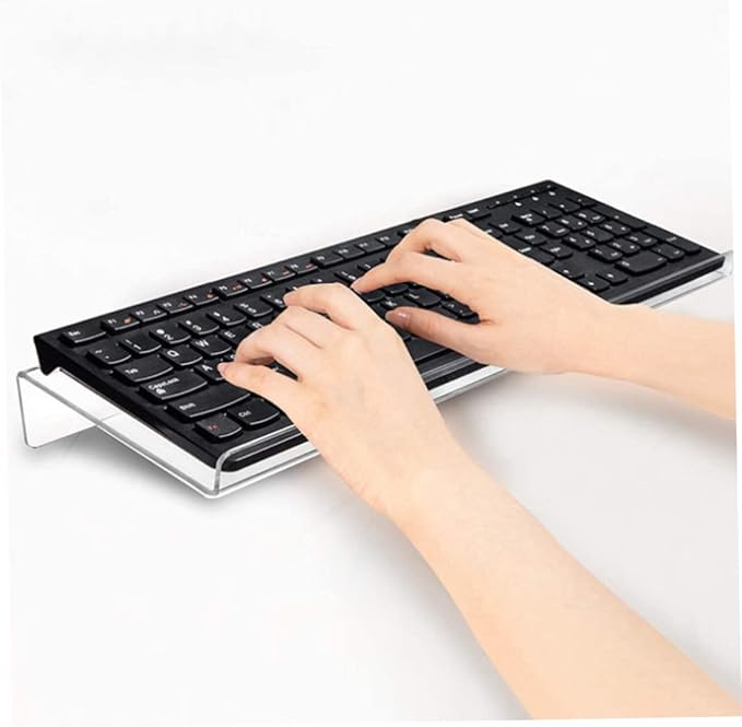 Computer Keyboard Stand Acrylic 15° Tilted Transparent Keyboard Stand Ergonomic Riser Non Slip Laptop Tablet for Gaming Typing