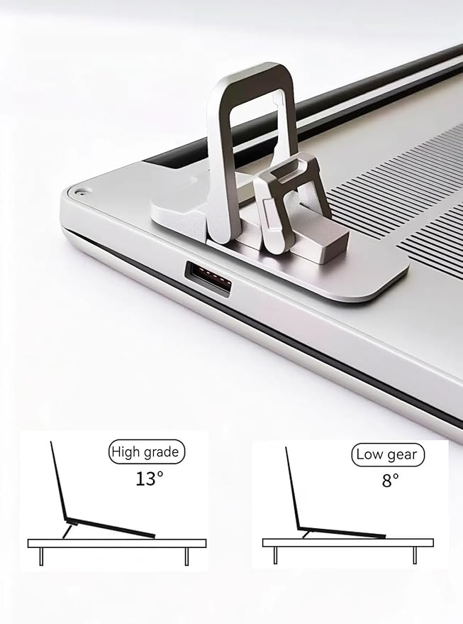 2PCS Laptop Stand, Portable Laptop Cooling Pad, Foldable Metal Keyboard Stand, Mini Keyboard Pillar (Silver,Two Gears)