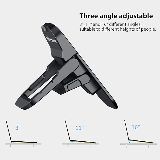 Nillkin Portable Laptop Stand with 3 Adjustable Angles, Flip Keyboard Riser Feet for Most Keyboards, Computer Keyboard Stand for Desktop, MacBook, HP and Other 10-17 Inches Laptop Feet Riser, Black