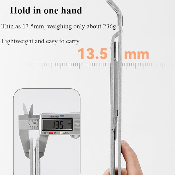 Portable Foldable Aluminum Alloy Tablet·Laptop Stand｜7 Levels of Lifting·Non-Slip and wear-Resistant·Ultra-Thin and Lightweight·Essential for Office·Home·Travel·Students (Black,Plastic)