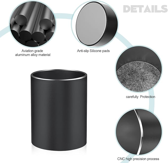 Pen Holder Pencil Holder for Desk, Metal desk pen holder, Makeup Brush Holder, pencil cup, pen organizer for desk, for Office, School, Home, and Kids 3.9×3.14inch (Black)