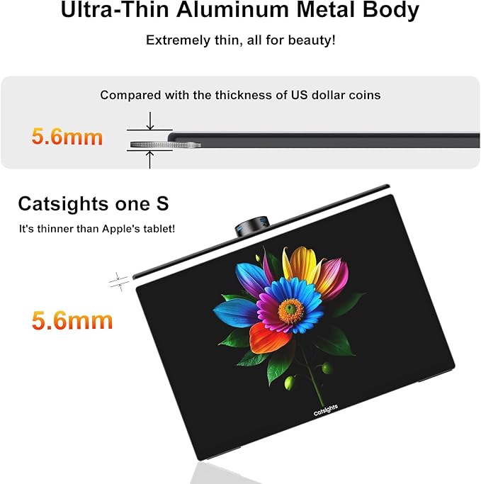 Portable Monitor Touchscreen for Mac 13.3" 2.5K Touch Screen Monitor with Protective Sleeve, USB-C Plug & Play 1500:1 0.22" Ultra-Thin Laptop Screen Extender for Mac Laptop PC Switch