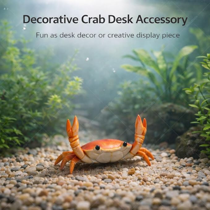 Desk Crab Pen Holder, Funny Weightlifting Crab Pencil Holder, Realistic Crab Shaped Spoon Holders & Pen Stand, Cute Desk Decor, Creative Penholders Office Desk Accessories Organizer (Green)