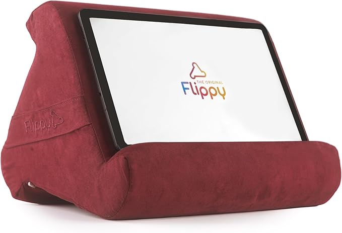 Flippy Original Tablet Pillow Stand & iPad Holder, Gift for Book Lovers & Readers, Multi-Angle Stand with Storage for Lap, Desk & Bed, Compatible with Kindle, Fire, iPad & Samsung, Nebbiolo