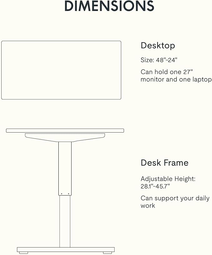 FLEXISPOT EN1 Bamboo Standing Desk, 48 x 24 Inches Whole-Piece Electric Height Adjustable Desk (White Frame + Bamboo Top, 2 Packages)