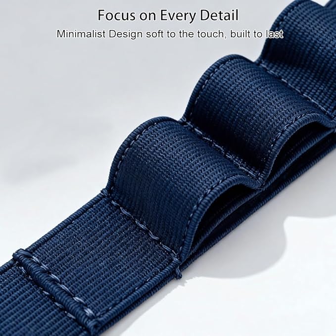 4-Pack Pen Loop Holder, Elastic Pen Loops for Notebook, Journaling, Office, Stretchable Pencil Organizer, Anti-Loss Desk Accessories (Blue)