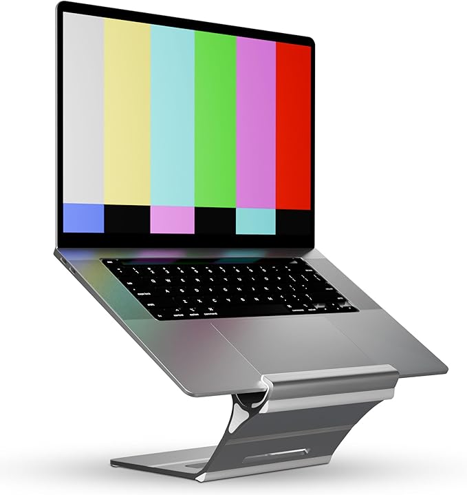 Elestoria Adjustable Laptop Stand - Fits 5 Devices, Modern Design, Tool Free Adjustment, Protective & Stable | Grey (Grey, Floating)