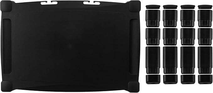 Kantek Extra Wide Single Level Height-Adjustable Monitor/Laptop Stand, 20-Inch Wide x 13.25-Inch Deep x 3 to 6.5-Inch High, Black (MS500)