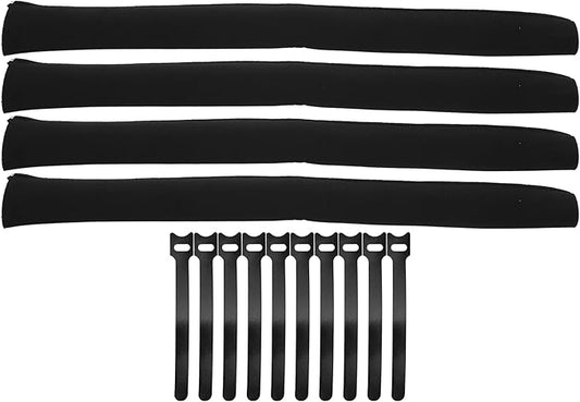 4Pcs Cable Management Sleeve Cord Organizer with Zipper, Neoprene Wire Sleeve Cover for Power Cords and TV Cables, Anti - Bite Protective Wrap with 10 Ties, 19