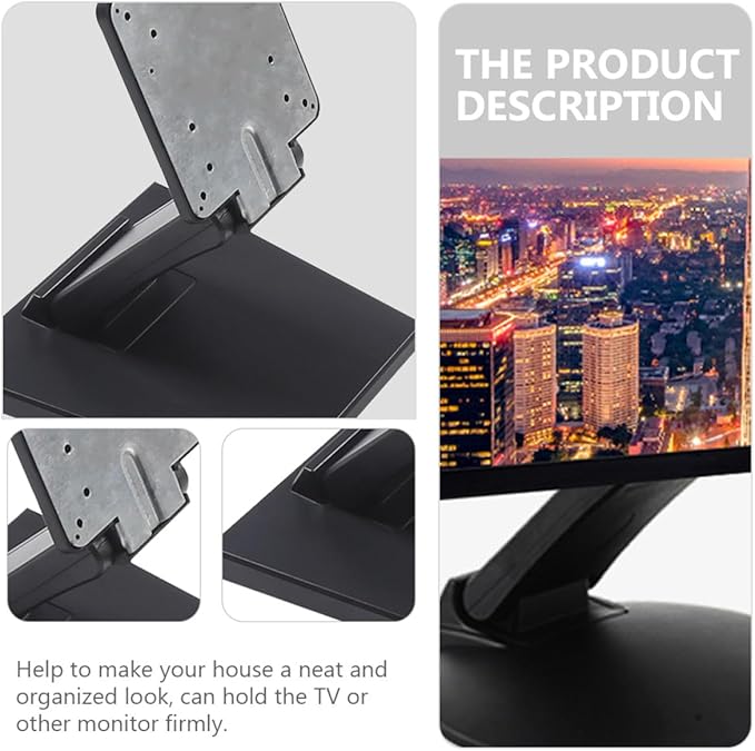 Uonlytech Adjustable Folding Monitor Stand Base for 14-27 Inch LCD Screens, Desktop Computer Monitor Riser with 1.5-Inch Thick Support Holding Up to 6.5Kg for Home and Office Use