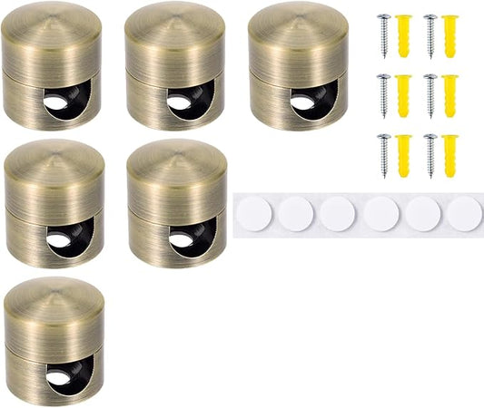 6 Sets Charger Cord Holder,Antique Copper Color Metal Adhesive Cable Management Clips,Adjustable Cable Anchor Holders,Wire Organizer for Desk, Wall, Home, Office