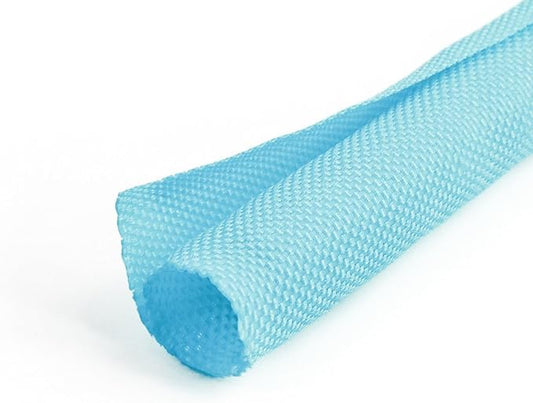 1/2 inch Split Braided Cable Management Sleeve for USB Cable Power Cord Audio Video Cable, High-Temperature Automotive Harness Wire Loom Cord Protector from Cat Dog Chewing (Blue, 10FT)