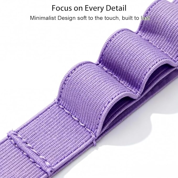 4-Pack Pen Loop Holder, Elastic Pen Loops for Notebook, Journaling, Office, Stretchable Pencil Organizer, Anti-Loss Desk Accessories (Purple)