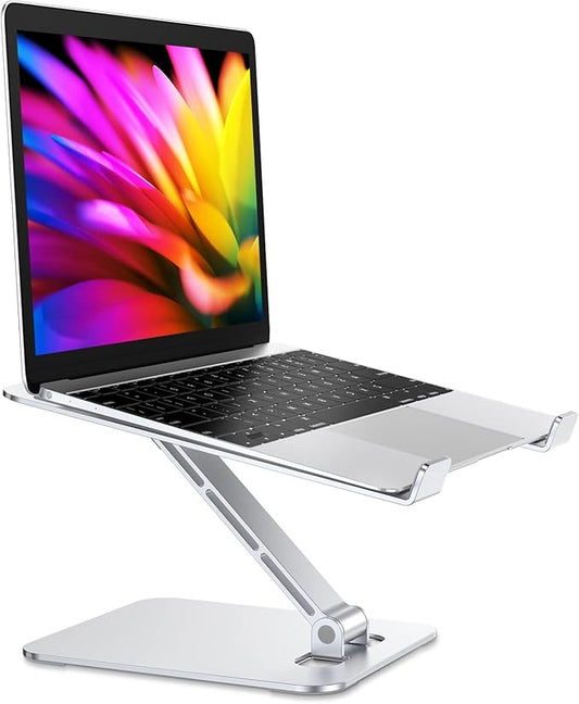 Foldable Laptop Stand, Height Adjustable Ergonomic Computer Stand for Desk, Aluminum Portable Laptop Lecterns Riser Notebook Mount Compatible with MacBook Pro Air, HP, Dell 10-16"