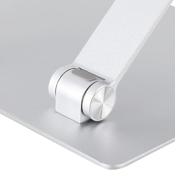 Amazon Basics Sturdy and Portable Ergonomic Laptop Stand for Desk, Adjustable Riser, Fits all Laptops and Notebooks up to 17.3 Inch, Silver, 10 x 8.7 x 6 in