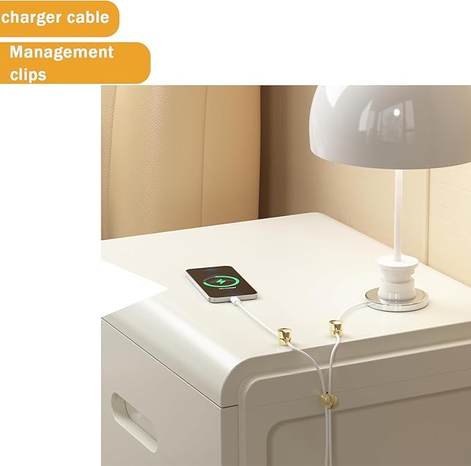 6 Sets Charger Cord Holder, Gold Metal Adhesive Cable Management Clips,Adjustable Cable Anchor Holders,Wire Organizer for Desk, Wall, Home, Office