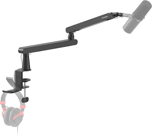 IXTECH Mic Boom Arm Stand LP Microphone Stand Low Profile Microphone Arm Adjustable for Blue Yeti Shure Sm7b Hyperx QuadCast Rode Fifine and At2020 360° Mic Arm for Gaming Podcasting.