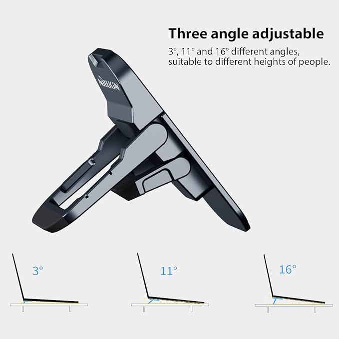 Nillkin Portable Laptop Stand with 3 Adjustable Angles, Flip Keyboard Riser Feet for Most Keyboards, Computer Keyboard Stand for Desktop, MacBook, HP and Other 10-17 Inches Laptop Feet Riser, Gray